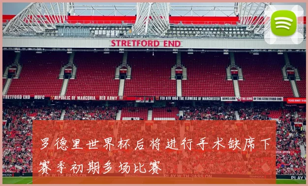 罗德里世界杯后将进行手术缺席下赛季初期多场比赛
